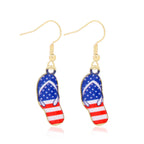 Women's Lightweight Star Earrings Enamel Flag Design Fishhook Closure Zinc Alloy