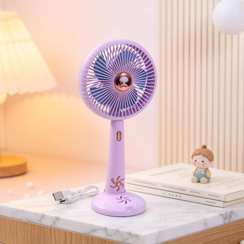 Portable USB Table Fan Rechargeable Battery 3-Speed Adjustable Head Quiet