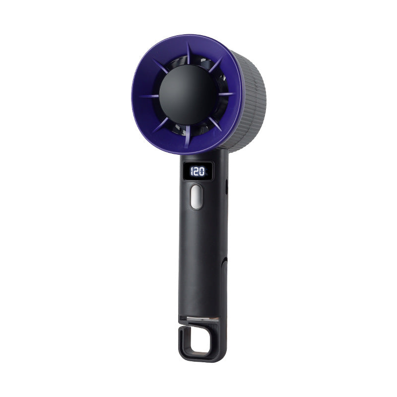 Portable Handheld Fan with LCD Display Rechargeable 3-Speed Adjustable Stand