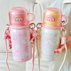 Ladies Water Bottle BPA-Free with Animal and Floral Design Carry Loop
