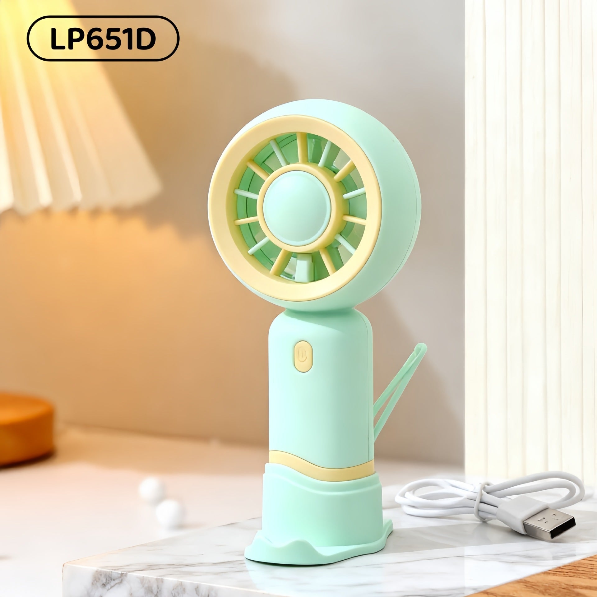 Women’s Portable Mini Handheld Fan USB Rechargeable Ergonomic Design Lightweight Personal Cooling