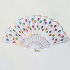 Handcrafted Ladies Fan with Exquisite Embroidery Lightweight Fabric Cooling Accessory