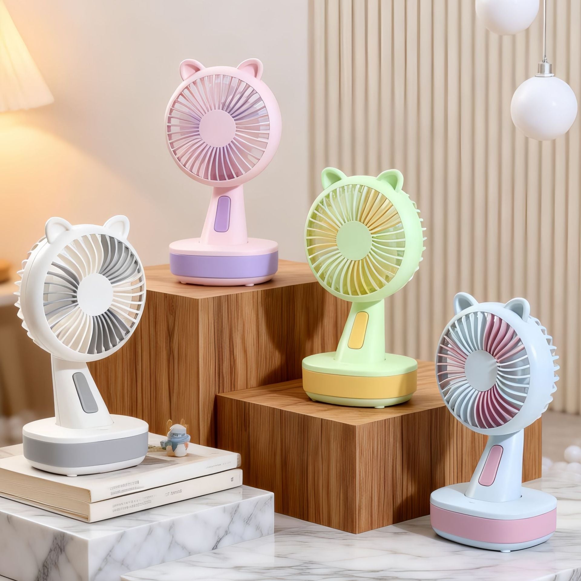 Portable Mini Hand Fan Skull Design USB Rechargeable Lightweight Personal Cooling Fan