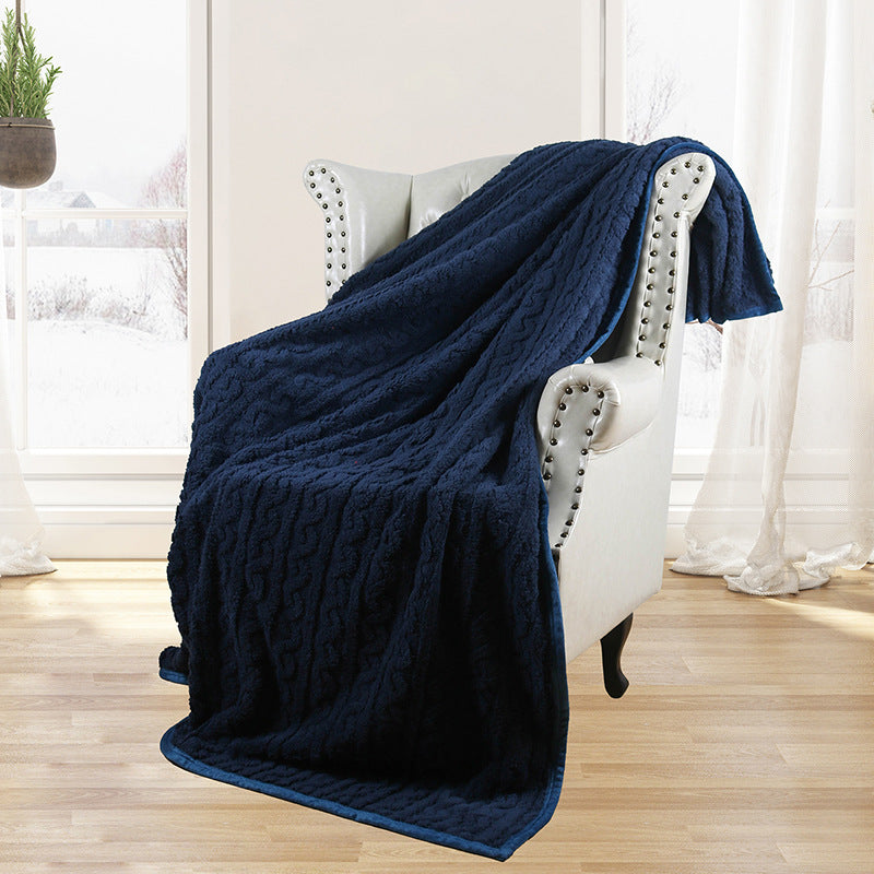 Brehn Ladies Soft Cable Knit Snuggle Blanket Cozy Throw for Home and Outdoors