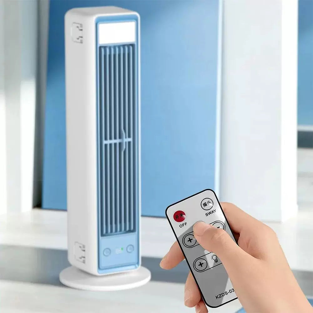 Slim Vertical Personal Air Circulator Fan with Remote Control Adjustable Louvers Quiet DC Motor