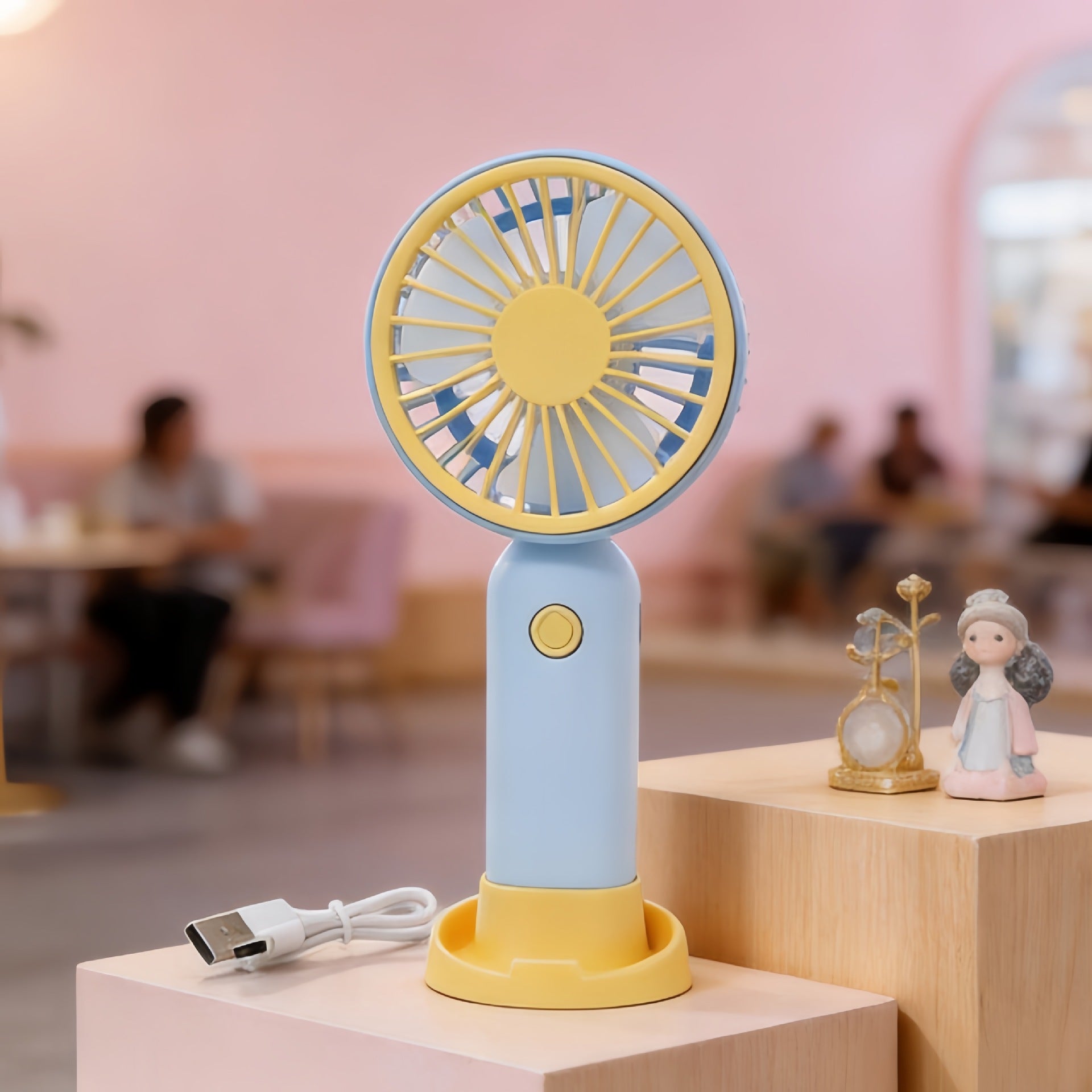 Portable Battery-Powered Hand Fan for Women Lightweight Quiet Operation Ergonomic Grip