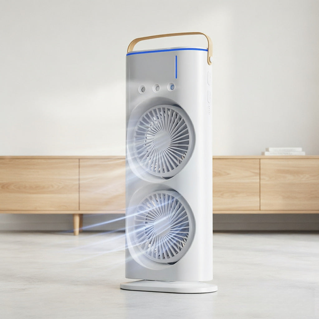 Air Purifying Fan with HEPA Filter and Dual Ventilation Portable Cooling Fan