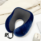 Unisex Memory Foam Travel Neck Pillow with Adjustable Straps and Breathable Cover