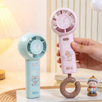 Women's Portable Handheld Fan Cute Animal Design USB Rechargeable Lightweight Compact