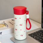 Women’s Insulated Water Bottle 500ml BPA-Free Plastic Leakproof with Carrying Strap and Playful Design