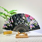 Ladies Folding Fan Floral Design Lightweight Portable Handheld Fan