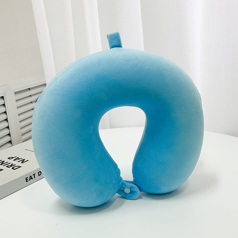 Ergonomic Neck Pillow with Velvety Cover Lightweight Portable Travel and Office Support