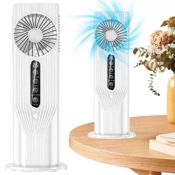 Rechargeable Vertical Desktop Fan with LED Display Touch Control Adjustable Tilt Base