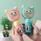 Portable Mini Fan USB Rechargeable Quiet Panda Design Compact Lightweight