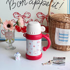 Insulated Floral Pattern Thermos Bottle for Women Leak-Proof Travel Water Flask
