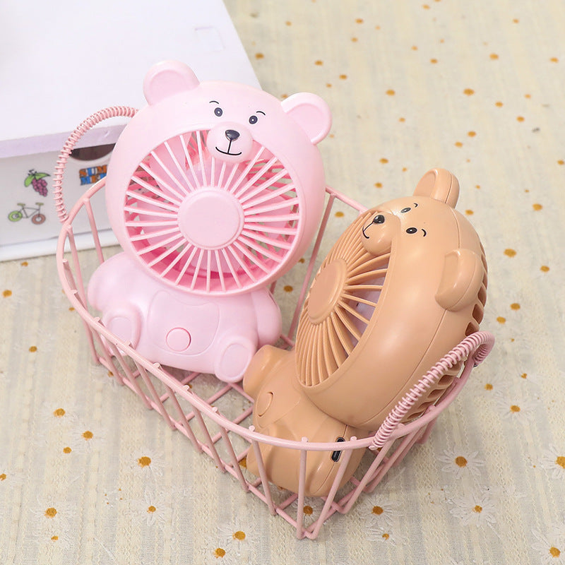 Portable Rechargeable Bear Table Fan USB Quiet Motor Child-Friendly Design