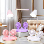 Multifunctional Table Lamp with Integrated Fans USB LED Light and Cooling for Bedroom or Office
