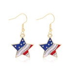 Women's Lightweight Star Earrings Enamel Flag Design Fishhook Closure Zinc Alloy