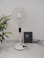 Harrow Solar-Powered Standing Fan with Intelligent Energy Management Adjustable Height
