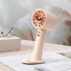 Portable Handheld Fan with Integrated Stand USB Rechargeable Compact Lightweight