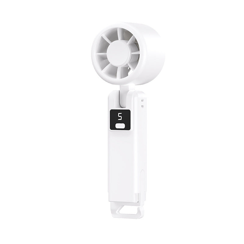 Portable Mini Fan USB Rechargeable Compact Lightweight Handheld with LED Display and Adjustable Speeds