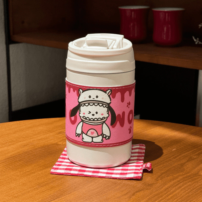 Insulated Women's Drinking Cup Leak-Proof Lid Playful Animal Design Reusable Eco-Friendly