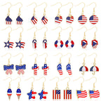 Women's Lightweight Star Earrings Enamel Flag Design Fishhook Closure Zinc Alloy