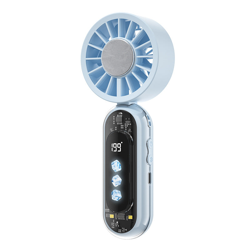 Handheld Fan Portable Rechargeable Battery-Powered Fan with LED Display
