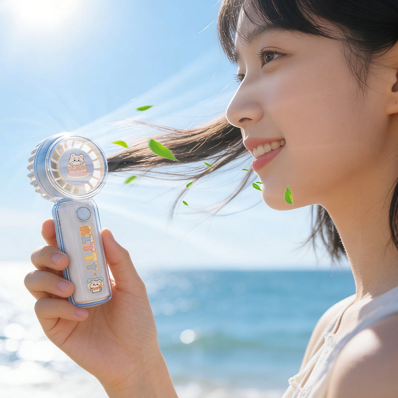 Handheld Fan Cute Bunny Design USB Rechargeable Portable Personal Fan