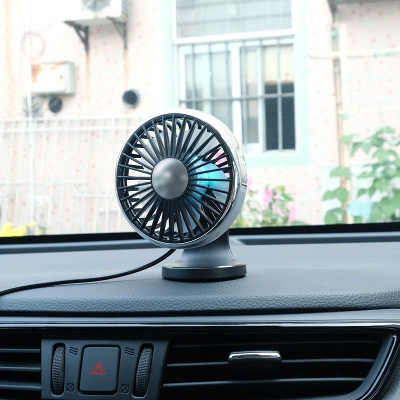 Portable Dashboard Air Circulation Fan 360-Degree Rotation Compact Car Cooling Fan