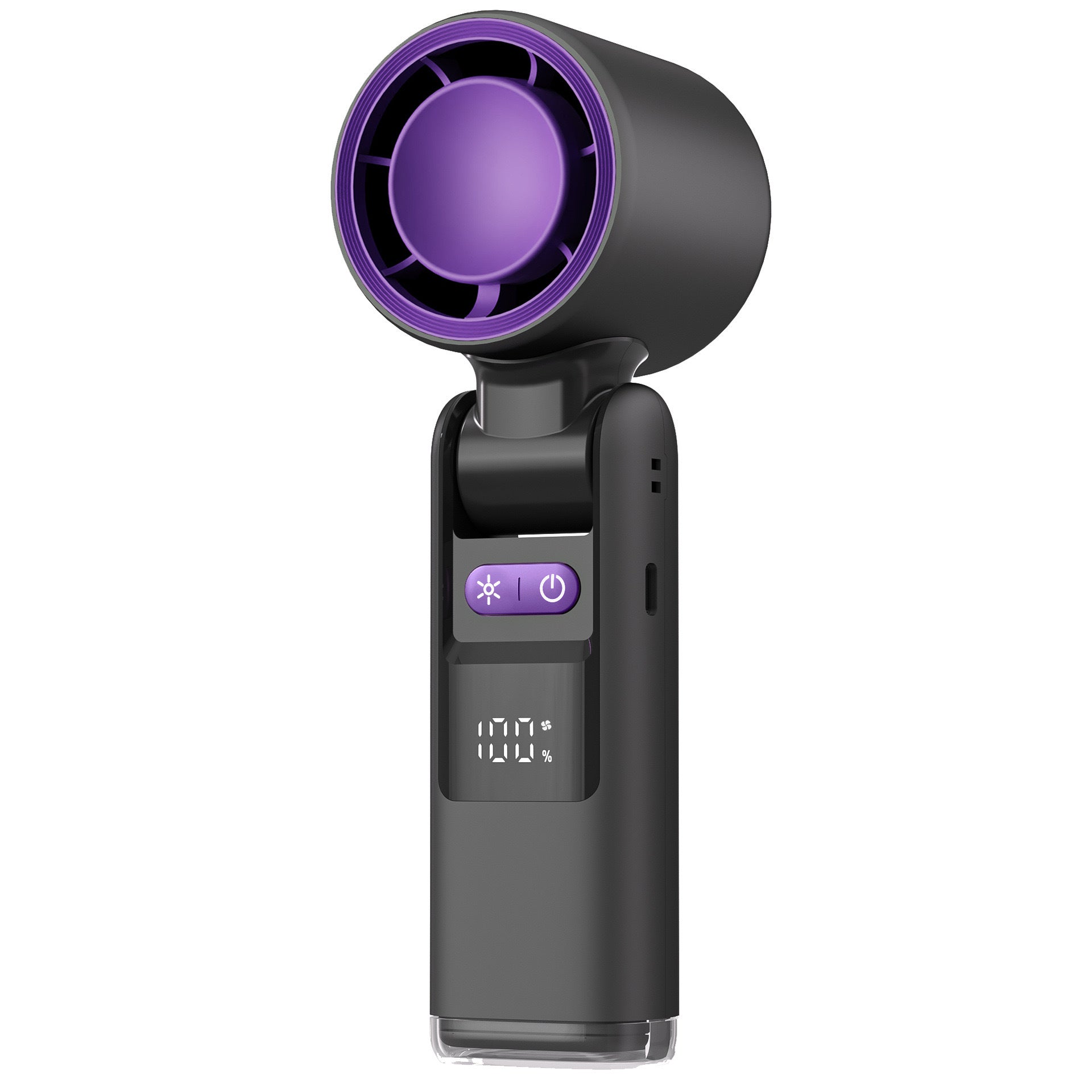Portable Handheld Fan Compact Quiet 3-Speed with Digital Battery Display