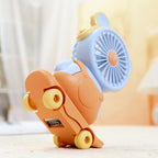 USB Desk Fan Cute Cat Design Portable Quiet Operation Adjustable Tilt for Women
