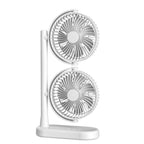 Ladies Table Fan Dual Rotor USB Powered Adjustable Tilt Quiet Operation Compact Design