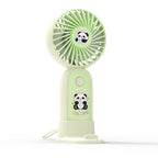 Portable Mini Fan USB Rechargeable Cute Panda Design Lightweight Compact