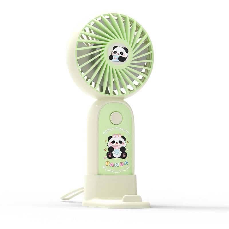 Portable Mini Fan USB Rechargeable Cute Panda Design Lightweight Compact