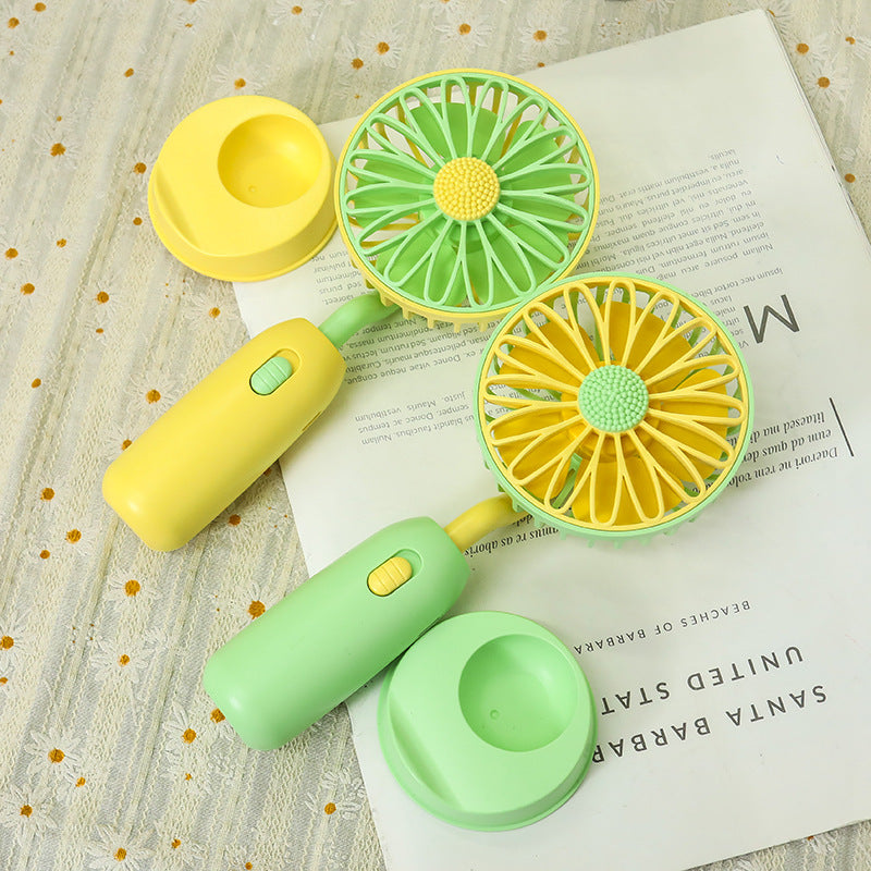 Portable Table Fan Flower Design USB Rechargeable Lightweight Personal Desk Fan