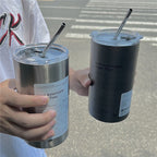 Women's Insulated Travel Mug with Secure Lid and Practical Straw BPA-Free Spill-Proof Cup