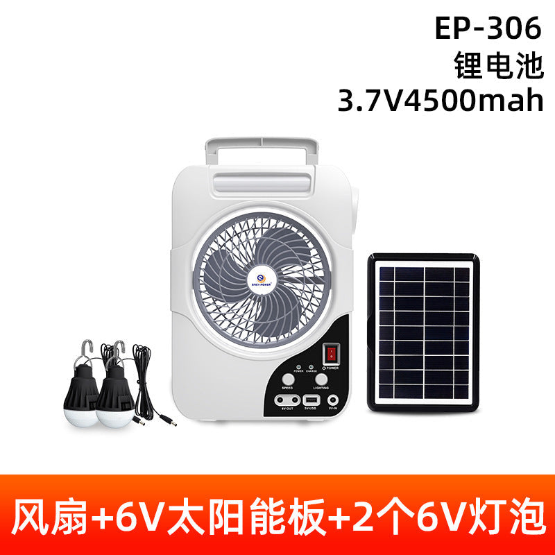 Harrow Portable Solar Powered Fan with Dual Lamps Lightweight Compact