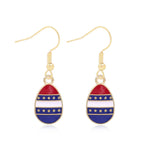 Women's Lightweight Star Earrings Enamel Flag Design Fishhook Closure Zinc Alloy