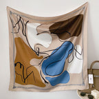 Women's Silk Scarf Botanical Pattern Soft Lightweight Elegant Neck Scarf Hairband Accessory