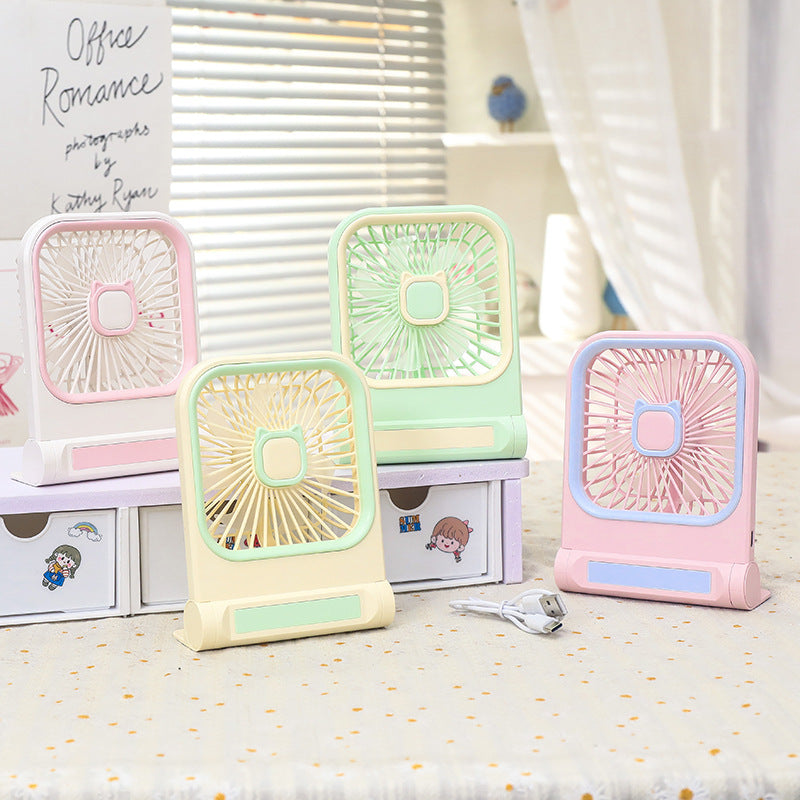 Portable Mini Fan USB Powered with Cute Cat Design Lightweight Handheld Personal Cooling Fan