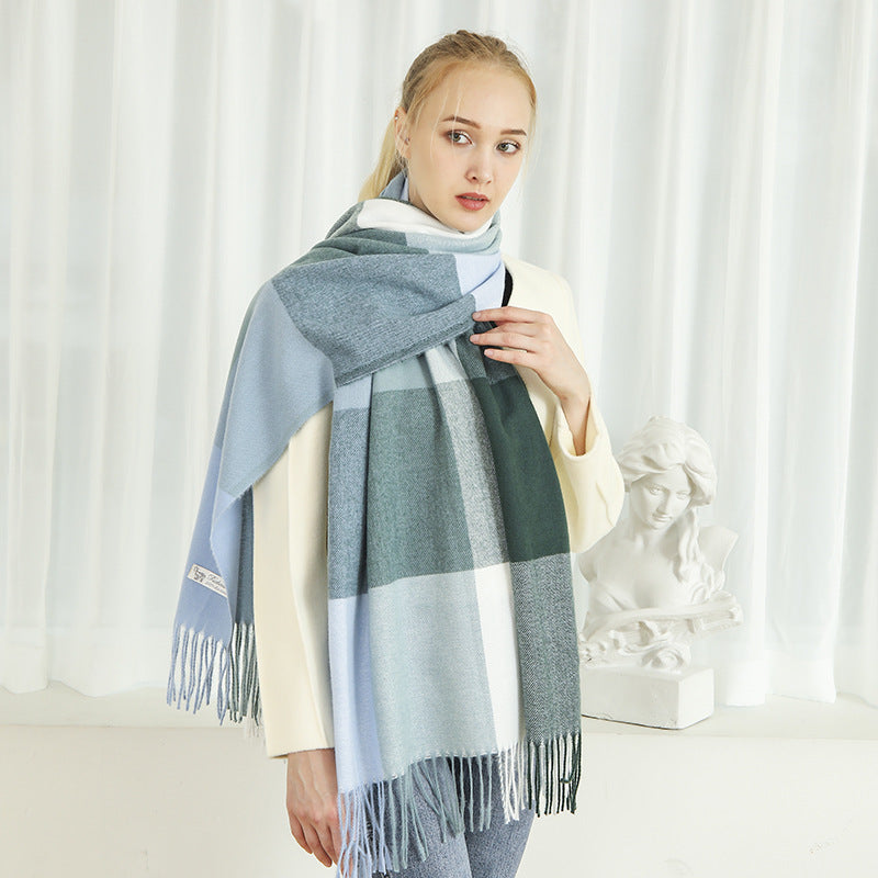 Ladies Patterned Scarf Soft Stylish Design with Fringes for Cold Weather
