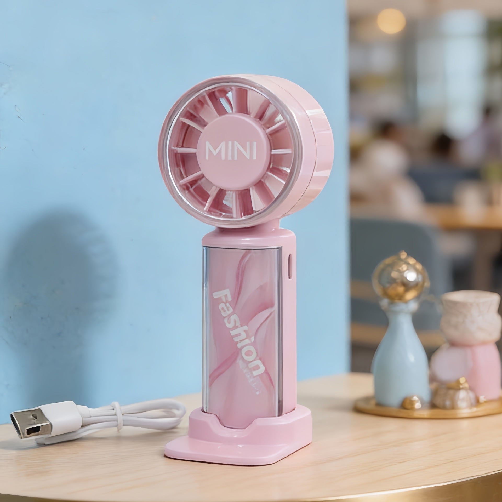 Rechargeable Handheld Fan Compact Foldable Stand Quiet Motor Portable USB Fan