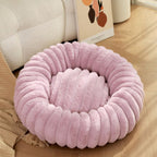 Cozy Pet Bed Soft Fluffy Fabric Raised Edge Non-Slip Bottom for Dogs and Cats