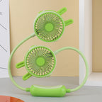 Portable Double Neck Fan with Flexible Gooseneck, Rechargeable Quiet USB Travel Fan