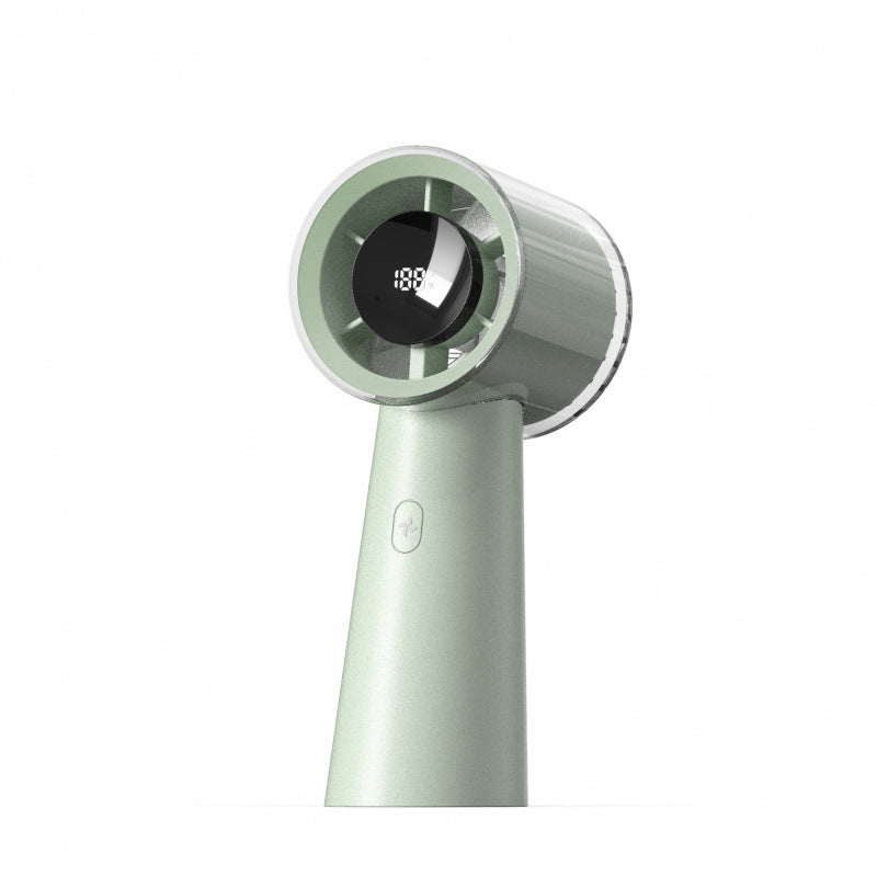 Compact Digital Handheld Fan with Rechargeable Battery and Adjustable Speed Settings