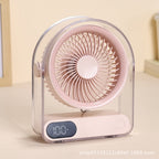 Portable Rechargeable Desk Fan with Adjustable Speeds and LED Display Compact Quiet