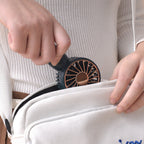 Portable Rechargeable Hand Fan with Quiet Motor and Compact Stand Unisex