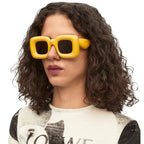 Women Rectangular Sunglasses Wide Frame UV Protection Lightweight Comfortable Fit