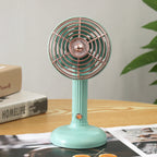 Retro Tabletop Desk Fan Compact Portable Quiet Operation Adjustable Tilt